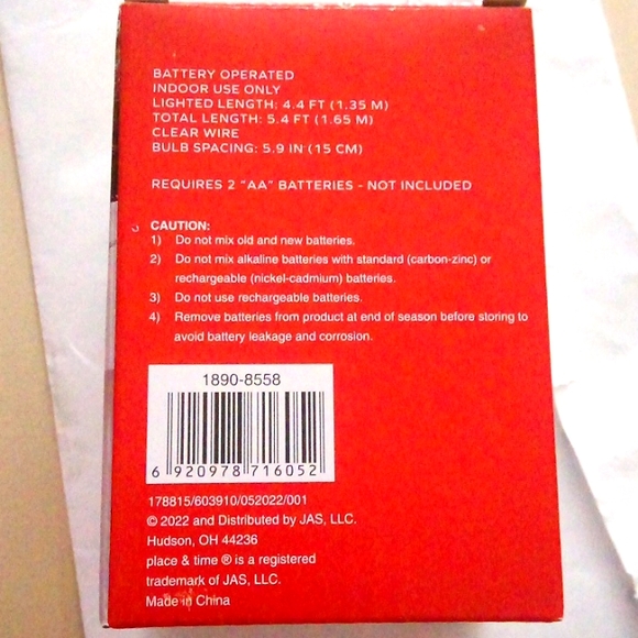 🆕 WARM WHITE 10ct. LED TREE SHAPE STRING LIGHTS (indoor use ONLY!) 5' 4.8" Long - Picture 3 of 3